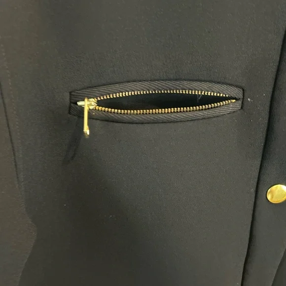 🖤”& Other Stories” Black Jacket with Gold Button Accents & Zippered Pockets Sz 6 - Picture 4 of 13